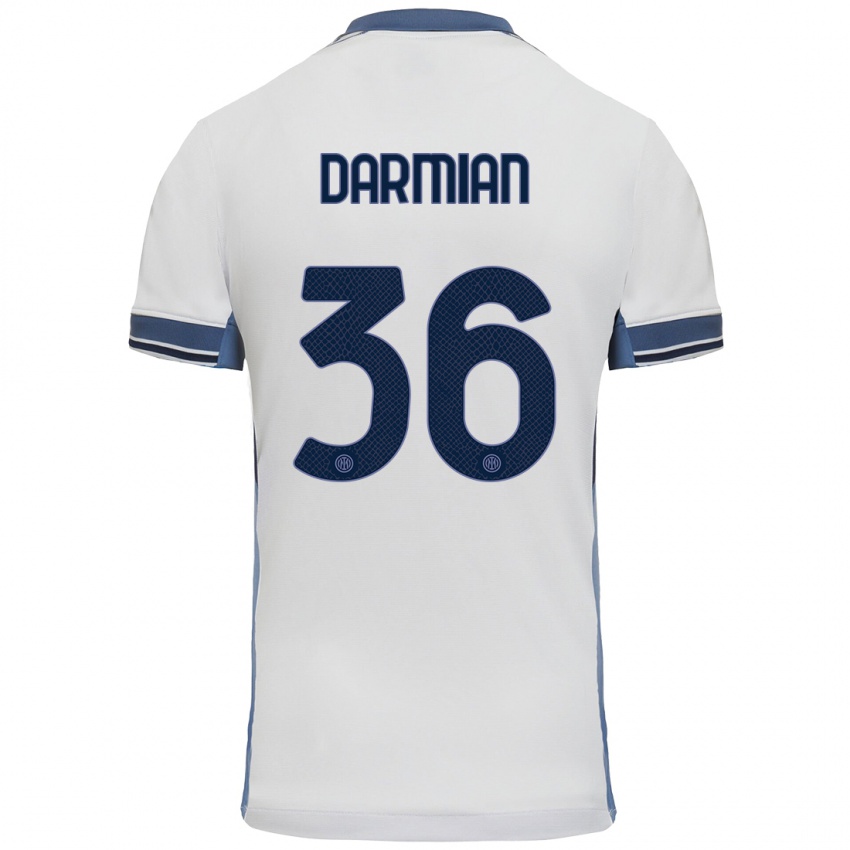 Lapset Matteo Darmian #36 Valkoinen Harmaa Vieraspaita 2024/25 Lyhythihainen Paita T-Paita