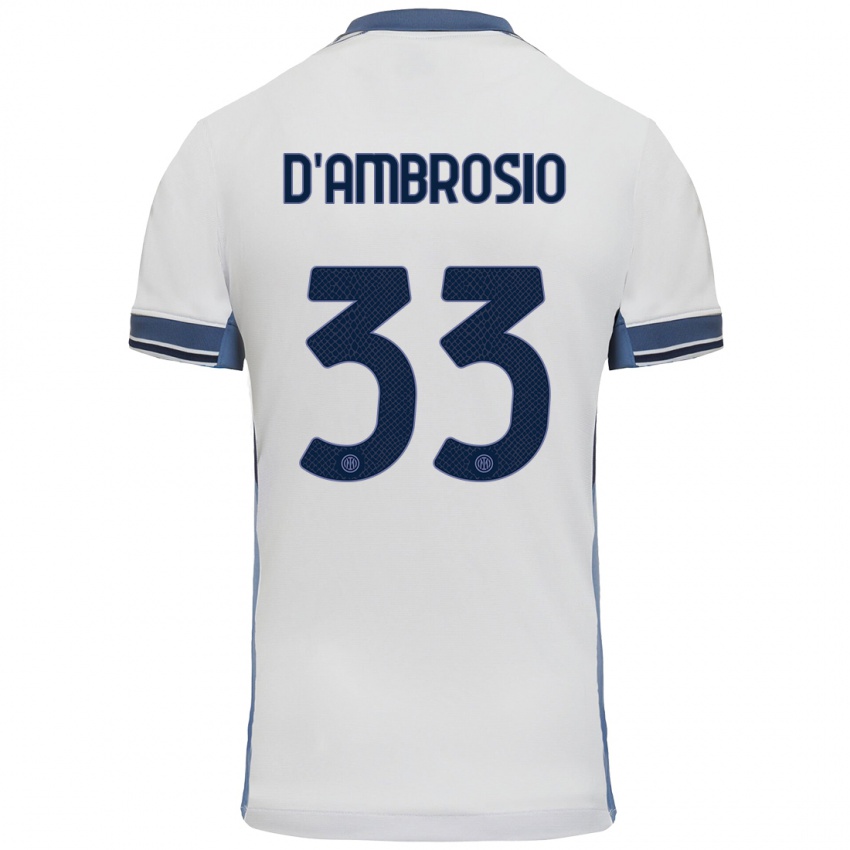 Lapset Danilo D'ambrosio #33 Valkoinen Harmaa Vieraspaita 2024/25 Lyhythihainen Paita T-Paita