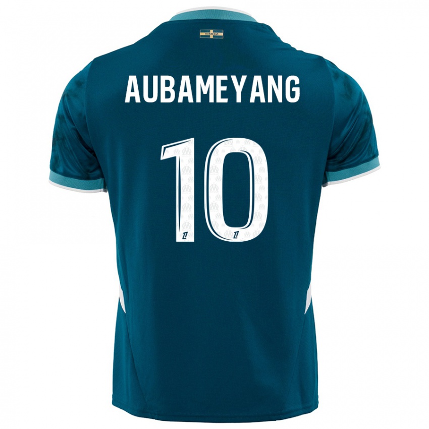 Lapset Pierre-Emerick Aubameyang #10 Turkoosinsininen Vieraspaita 2024/25 Lyhythihainen Paita T-Paita