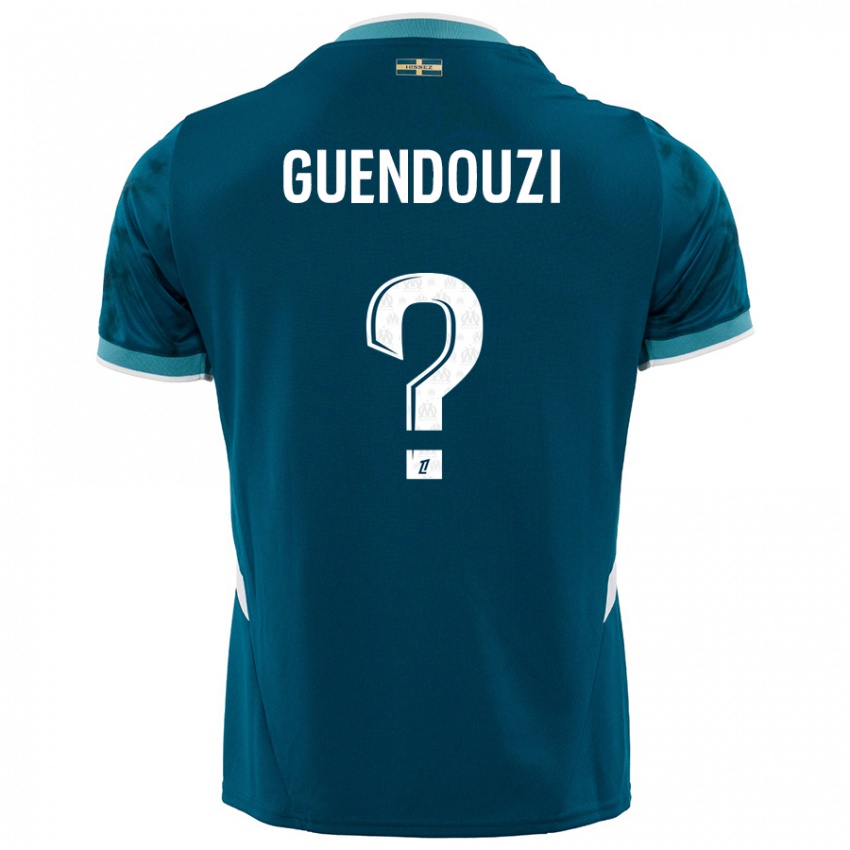 Lapset Milan Guendouzi #0 Turkoosinsininen Vieraspaita 2024/25 Lyhythihainen Paita T-Paita