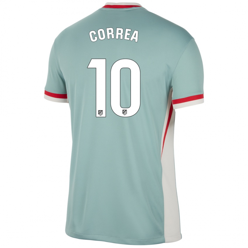 Lapset Angel Correa #10 Vaalea Beige Sininen Vieraspaita 2024/25 Lyhythihainen Paita T-Paita