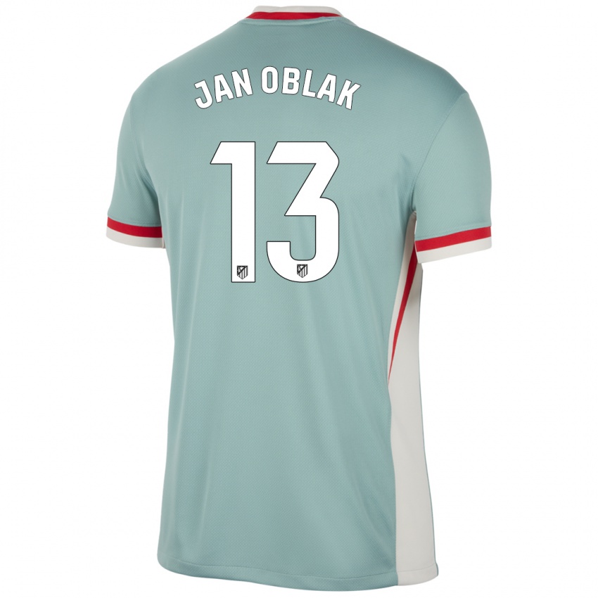 Lapset Jan Oblak #13 Vaalea Beige Sininen Vieraspaita 2024/25 Lyhythihainen Paita T-Paita