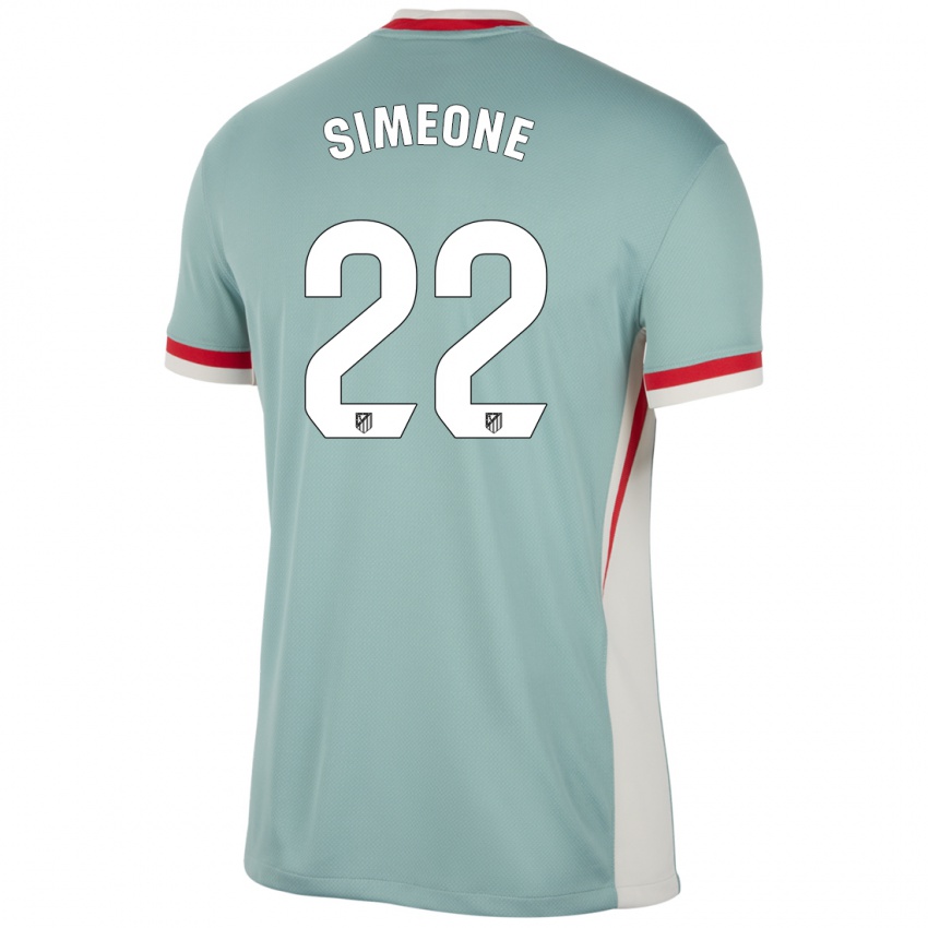 Lapset Giuliano Simeone #22 Vaalea Beige Sininen Vieraspaita 2024/25 Lyhythihainen Paita T-Paita