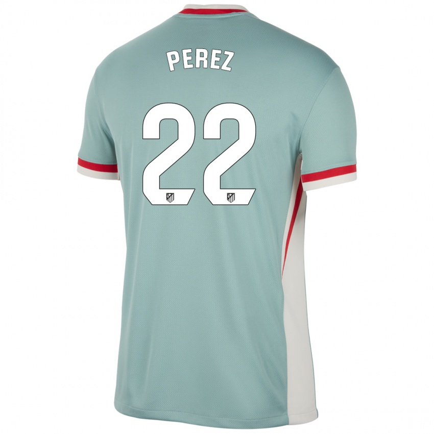 Lapset Pablo Pérez #22 Vaalea Beige Sininen Vieraspaita 2024/25 Lyhythihainen Paita T-Paita