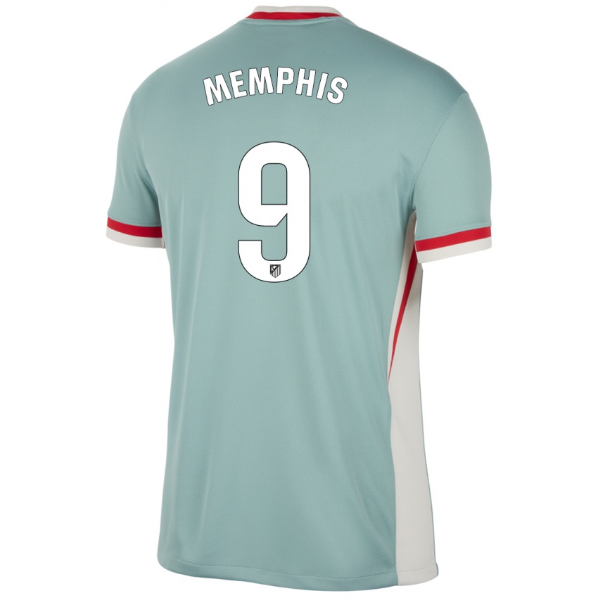 Lapset Memphis Depay #9 Vaalea Beige Sininen Vieraspaita 2024/25 Lyhythihainen Paita T-Paita