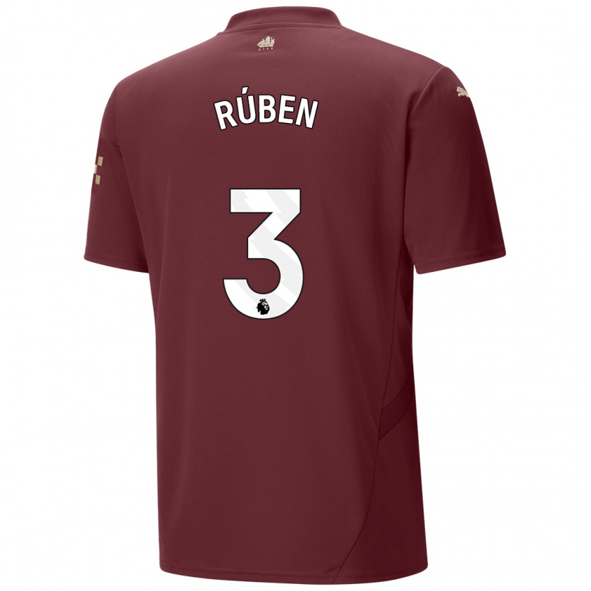 Lapset Ruben Dias #3 Kastanjanruskea Kolmas Sarja 2024/25 Lyhythihainen Paita T-Paita