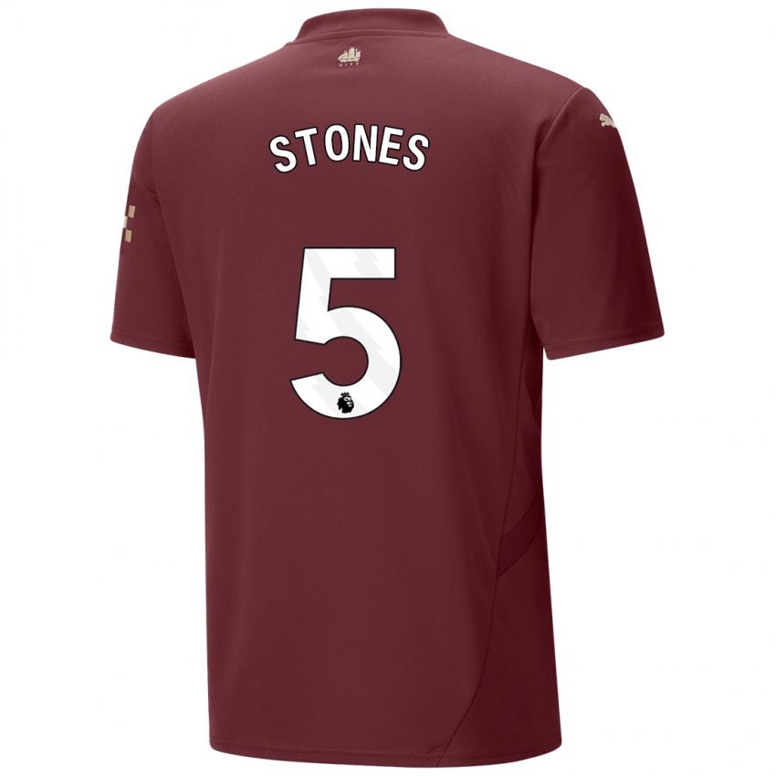 Lapset John Stones #5 Kastanjanruskea Kolmas Sarja 2024/25 Lyhythihainen Paita T-Paita