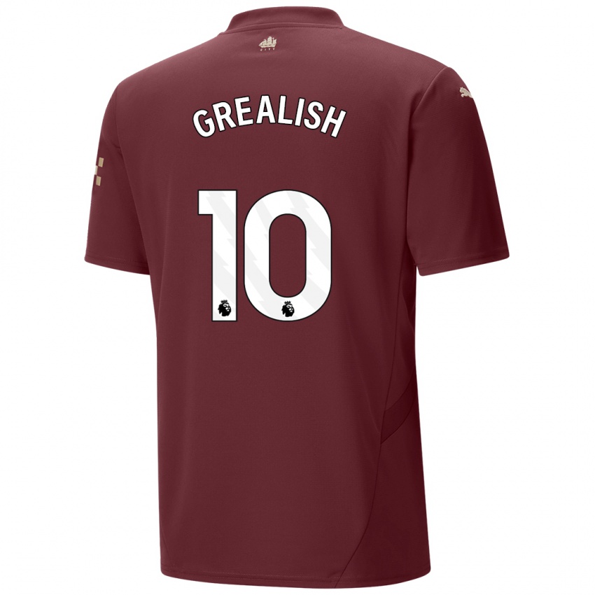 Lapset Jack Grealish #10 Kastanjanruskea Kolmas Sarja 2024/25 Lyhythihainen Paita T-Paita