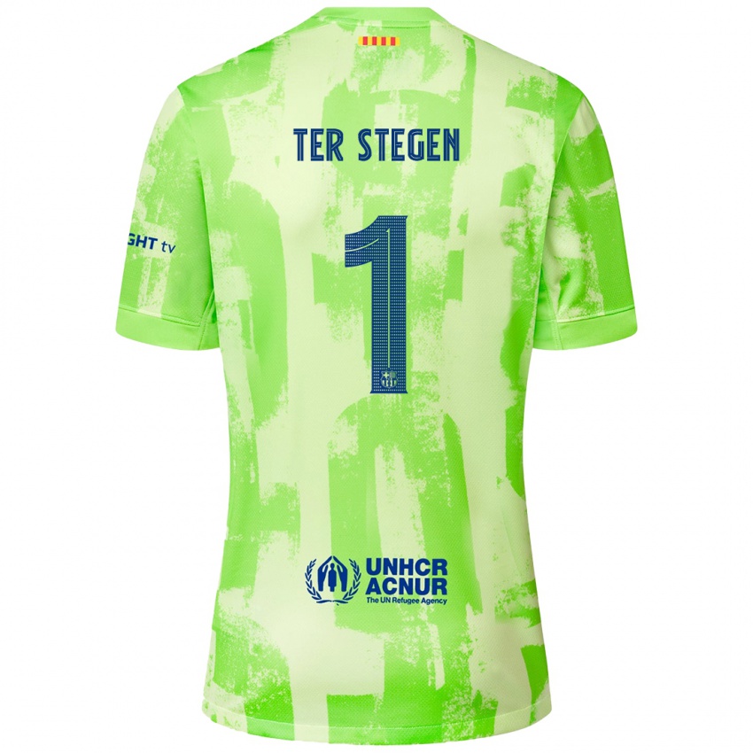 Lapset Marc-Andre Ter Stegen #1 Lime Kolmas Sarja 2024/25 Lyhythihainen Paita T-Paita