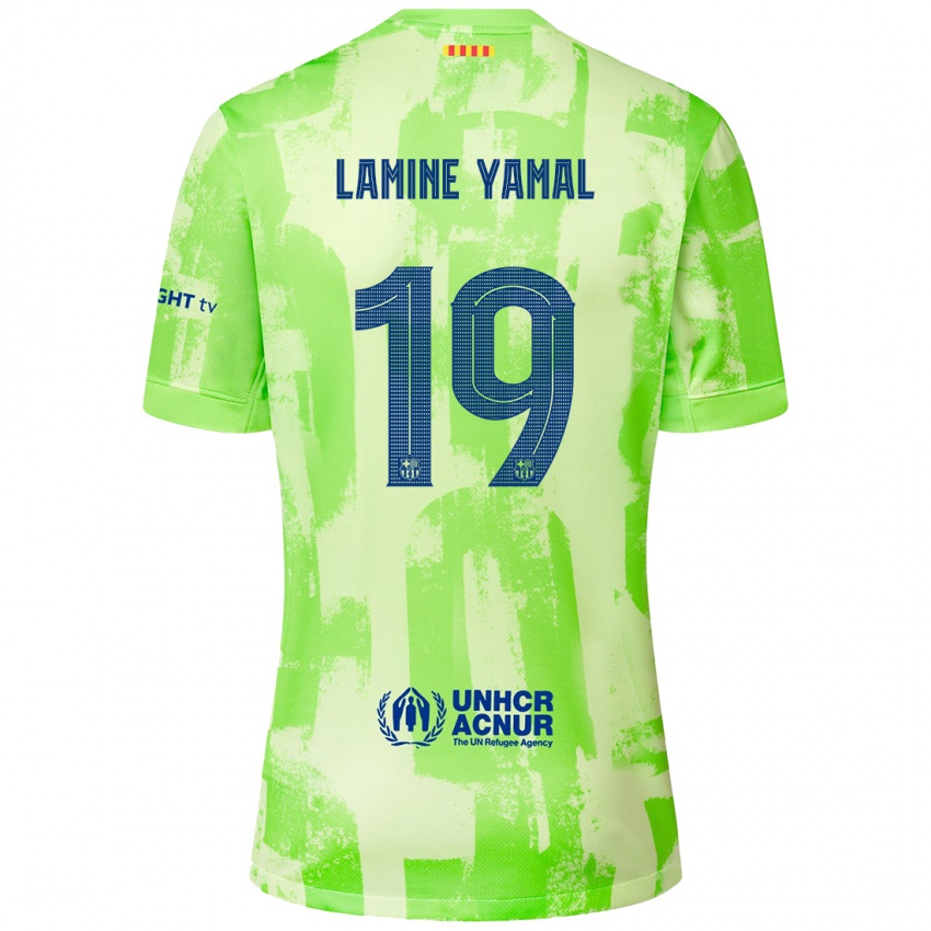 Lapset Lamine Yamal #19 Lime Kolmas Sarja 2024/25 Lyhythihainen Paita T-Paita