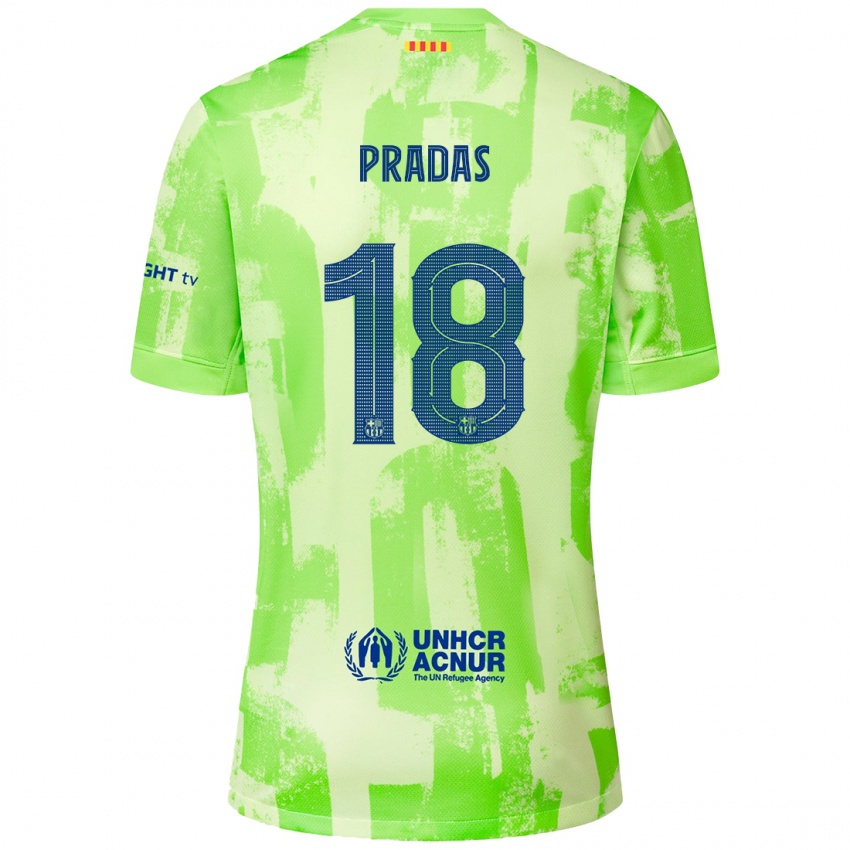 Lapset Arnau Pradas #18 Lime Kolmas Sarja 2024/25 Lyhythihainen Paita T-Paita