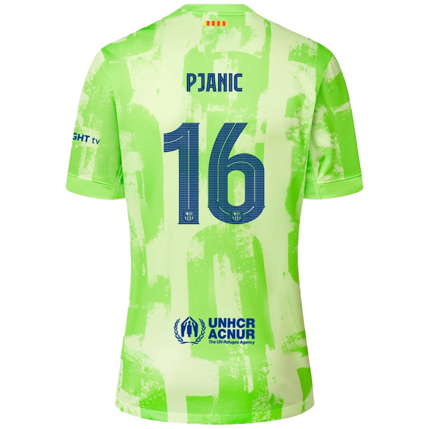 Lapset Miralem Pjanic #16 Lime Kolmas Sarja 2024/25 Lyhythihainen Paita T-Paita