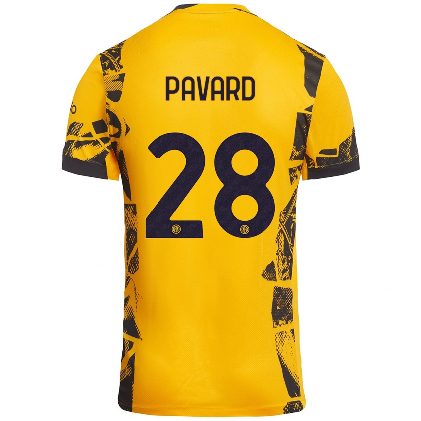 Lapset Benjamin Pavard #28 Kulta Musta Kolmas Sarja 2024/25 Lyhythihainen Paita T-Paita