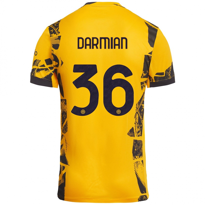 Lapset Matteo Darmian #36 Kulta Musta Kolmas Sarja 2024/25 Lyhythihainen Paita T-Paita