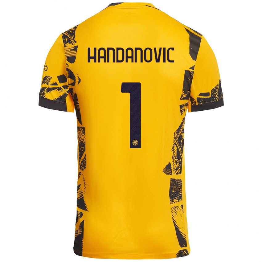 Lapset Samir Handanovic #1 Kulta Musta Kolmas Sarja 2024/25 Lyhythihainen Paita T-Paita