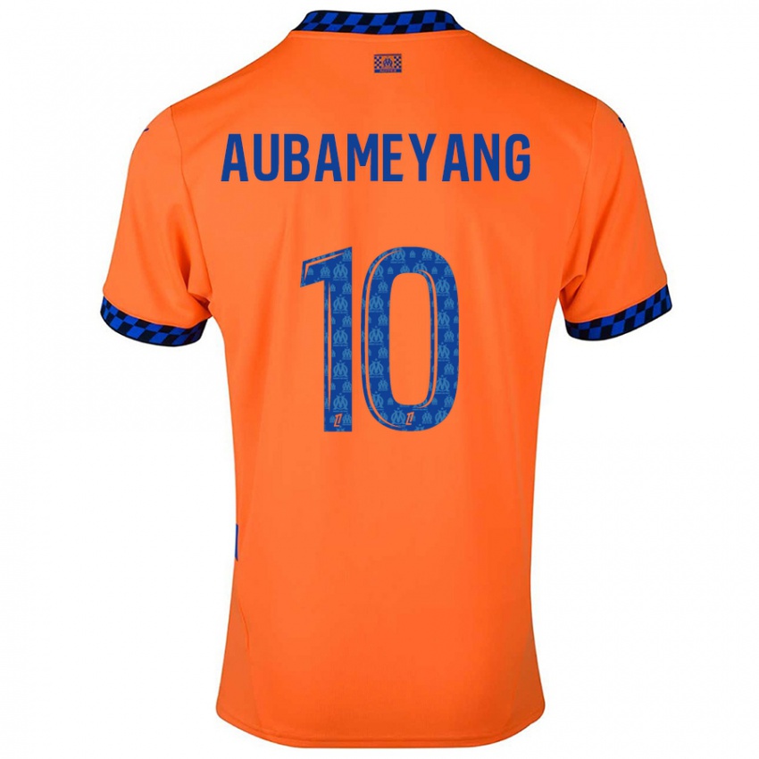 Lapset Pierre-Emerick Aubameyang #10 Oranssi Tummansininen Kolmas Sarja 2024/25 Lyhythihainen Paita T-Paita