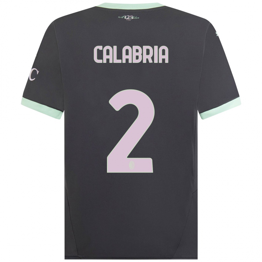 Lapset Davide Calabria #2 Harmaa Kolmas Sarja 2024/25 Lyhythihainen Paita T-Paita