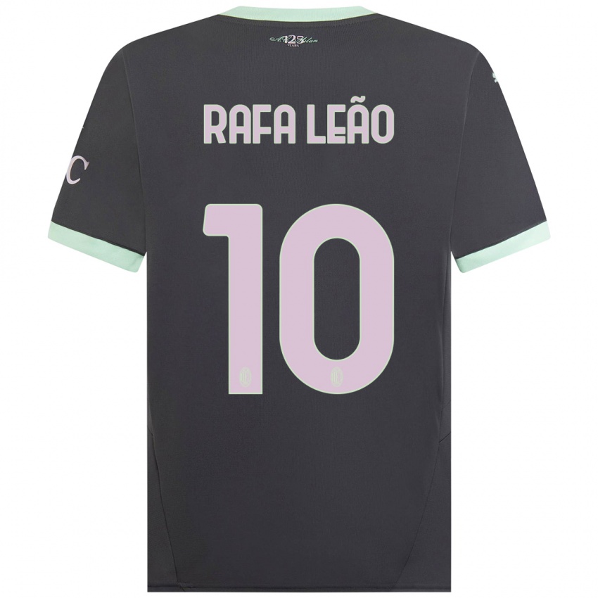 Lapset Rafael Leao #10 Harmaa Kolmas Sarja 2024/25 Lyhythihainen Paita T-Paita