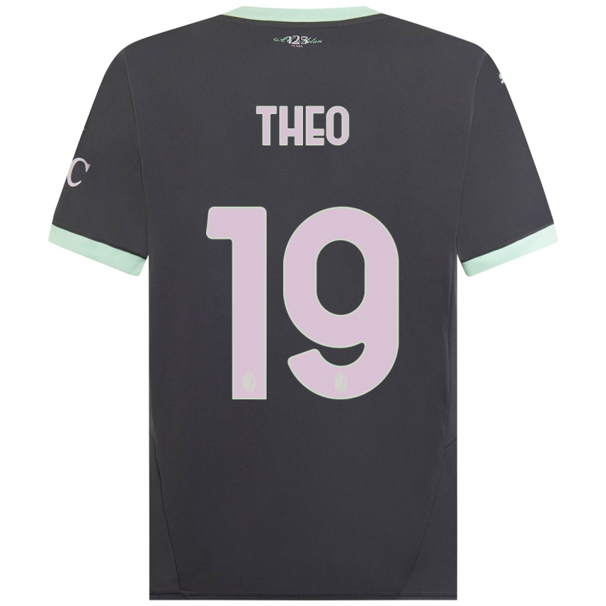 Lapset Theo Hernandez #19 Harmaa Kolmas Sarja 2024/25 Lyhythihainen Paita T-Paita