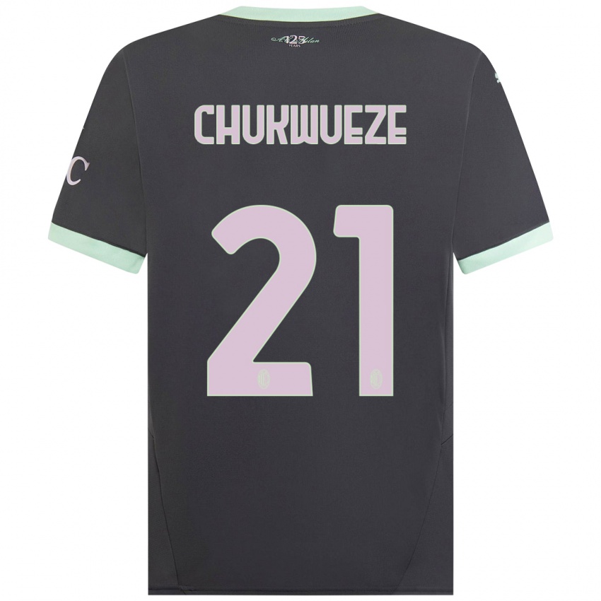 Lapset Samuel Chukwueze #21 Harmaa Kolmas Sarja 2024/25 Lyhythihainen Paita T-Paita