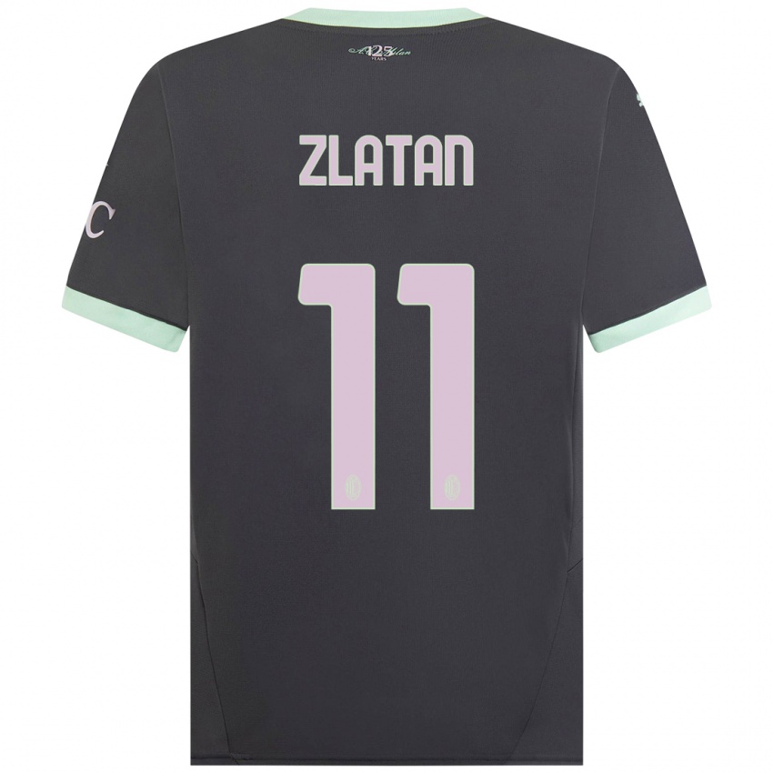 Lapset Zlatan Ibrahimovic #11 Harmaa Kolmas Sarja 2024/25 Lyhythihainen Paita T-Paita