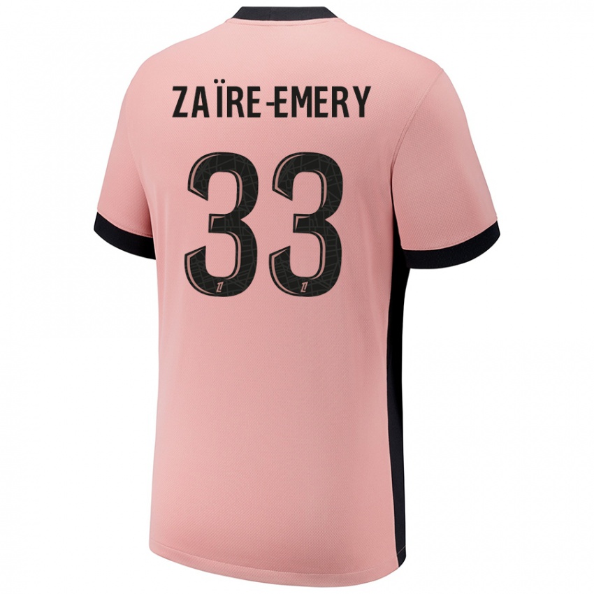 Lapset Warren Zaire Emery #33 Ruosteen Pinkki Kolmas Sarja 2024/25 Lyhythihainen Paita T-Paita