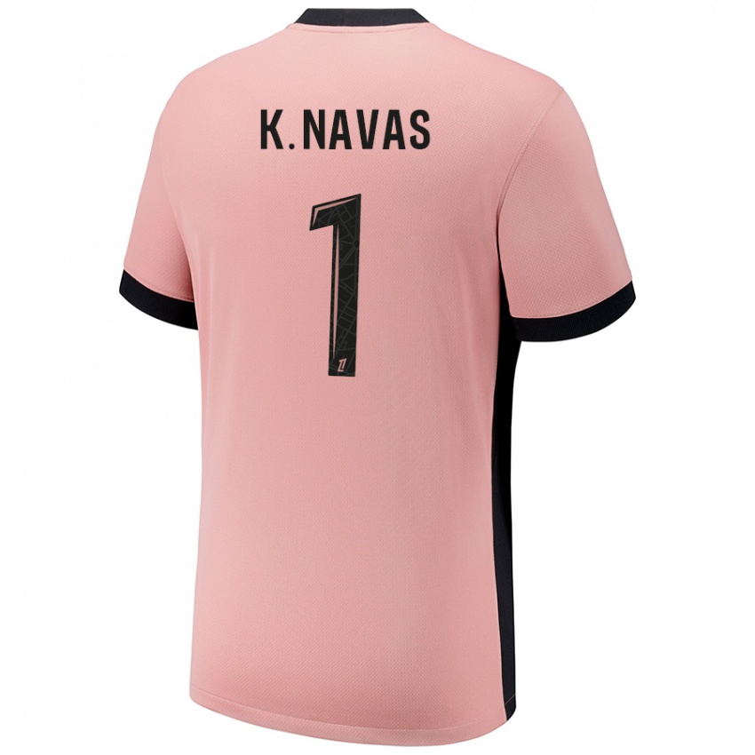 Lapset Keylor Navas #1 Ruosteen Pinkki Kolmas Sarja 2024/25 Lyhythihainen Paita T-Paita