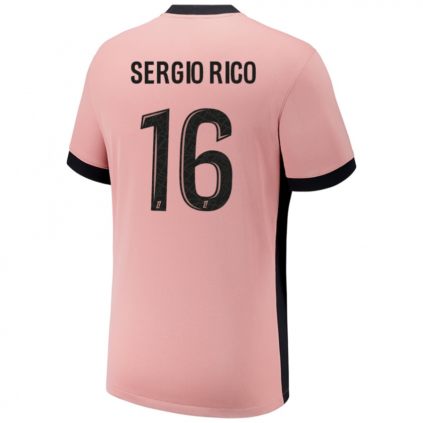 Lapset Sergio Rico #16 Ruosteen Pinkki Kolmas Sarja 2024/25 Lyhythihainen Paita T-Paita