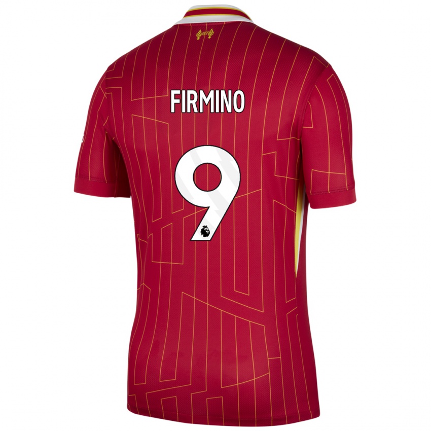 Miesten Roberto Firmino #9 Punainen Keltainen Valkoinen Kotipaita 2024/25 Lyhythihainen Paita T-Paita