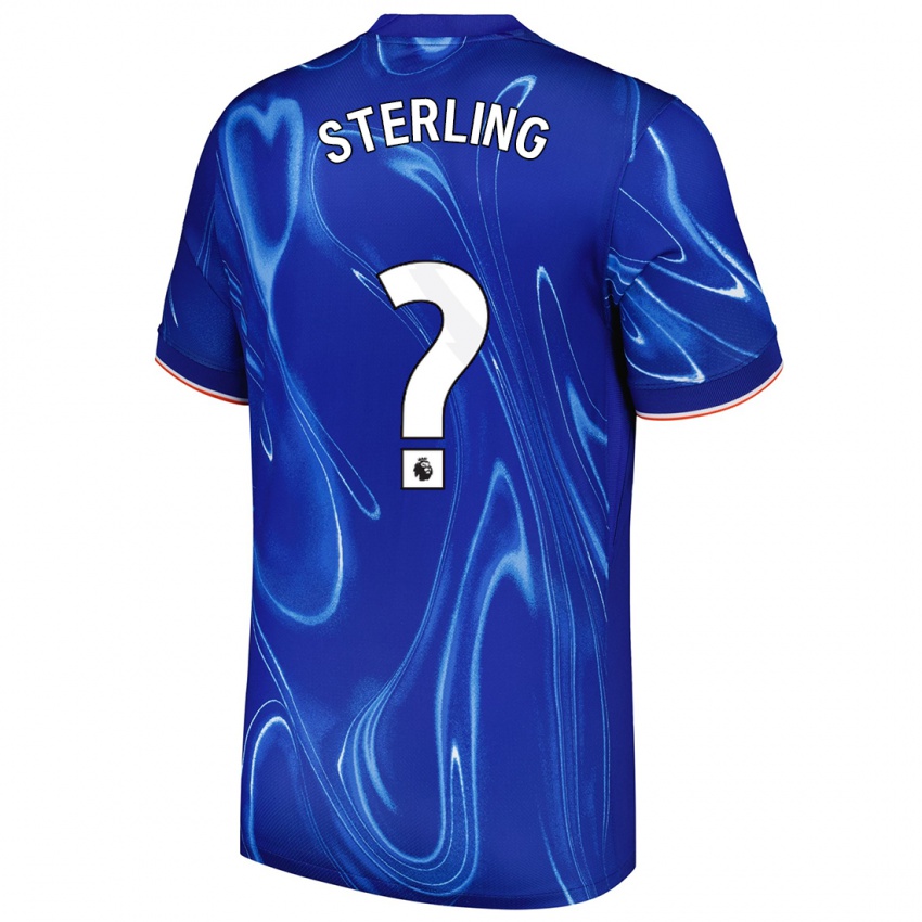 Miesten Raheem Sterling #0 Sininen Valkoinen Kotipaita 2024/25 Lyhythihainen Paita T-Paita