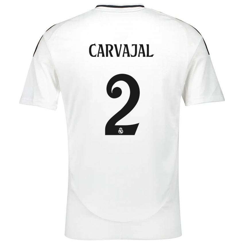 Miesten Daniel Carvajal #2 Valkoinen Kotipaita 2024/25 Lyhythihainen Paita T-Paita