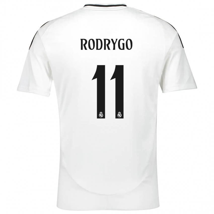 Miesten Rodrygo #11 Valkoinen Kotipaita 2024/25 Lyhythihainen Paita T-Paita