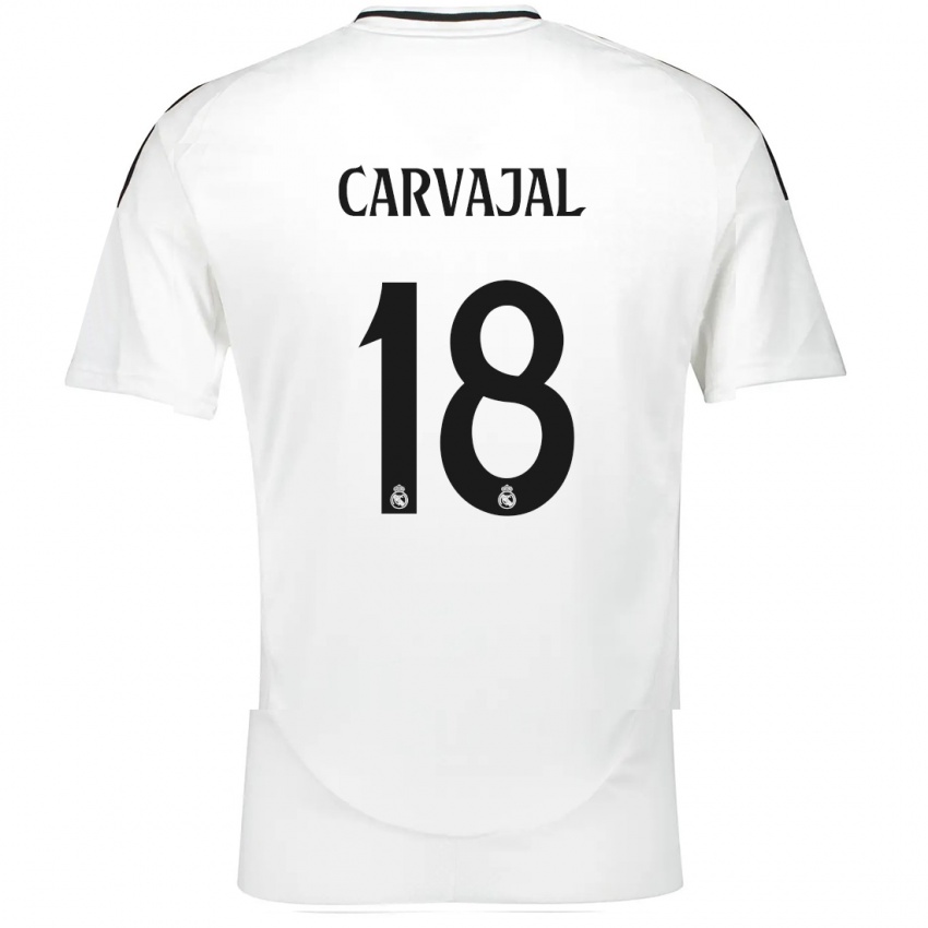 Miesten Angel Carvajal #18 Valkoinen Kotipaita 2024/25 Lyhythihainen Paita T-Paita