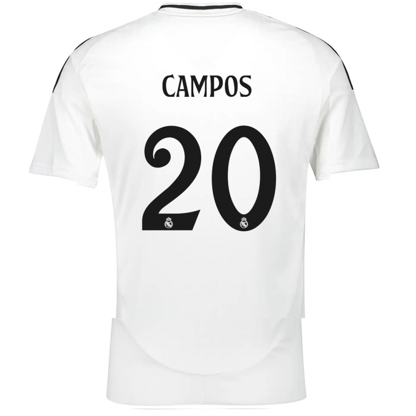 Miesten Andres Campos #20 Valkoinen Kotipaita 2024/25 Lyhythihainen Paita T-Paita