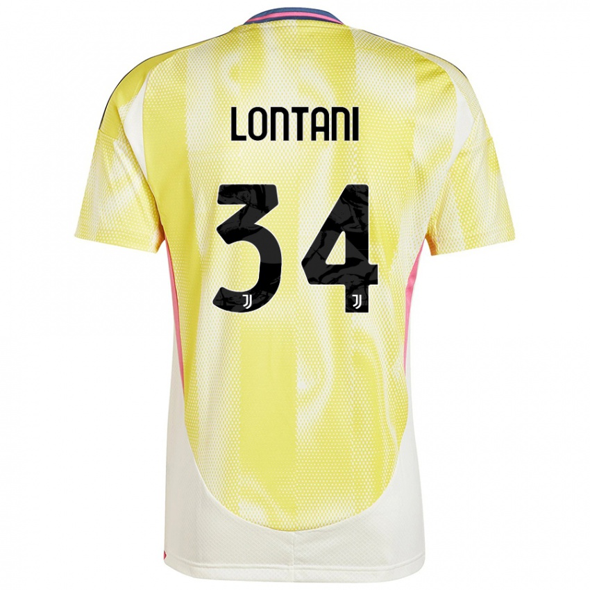 Miesten Matteo Lontani #34 Auringon Keltainen Vieraspaita 2024/25 Lyhythihainen Paita T-Paita