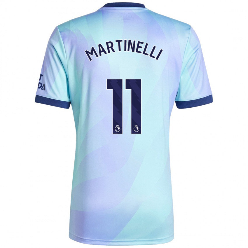 Miesten Gabriel Martinelli #11 Aqua Kolmas Sarja 2024/25 Lyhythihainen Paita T-Paita