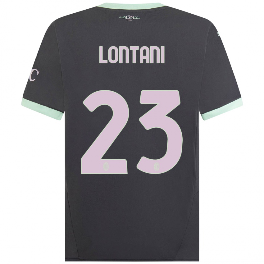 Miesten Simone Lontani #23 Harmaa Kolmas Sarja 2024/25 Lyhythihainen Paita T-Paita