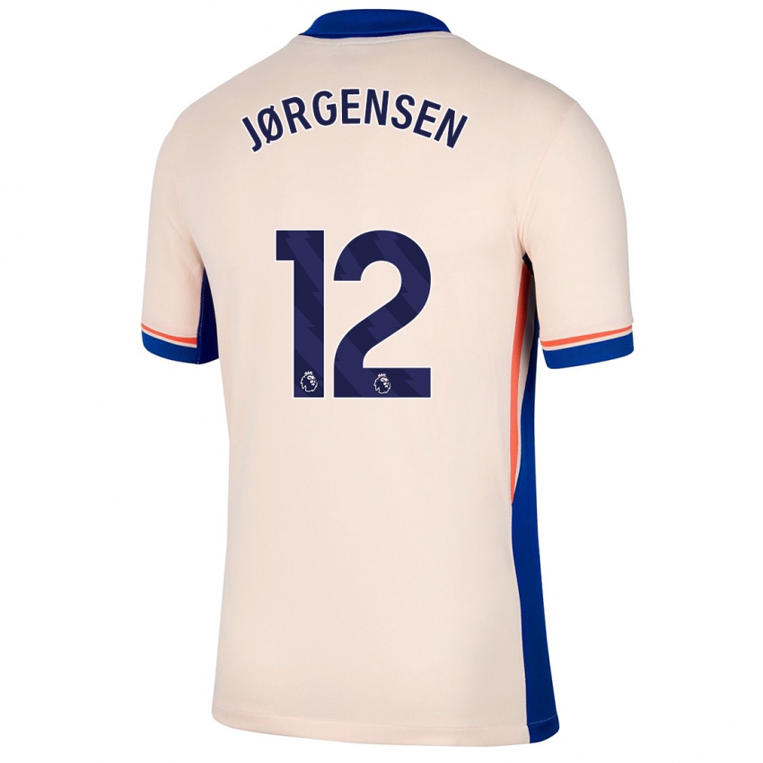 Naisten Filip Jørgensen #12 Vaalea Beige Vieraspaita 2024/25 Lyhythihainen Paita T-Paita