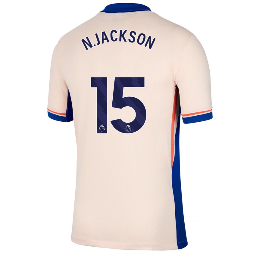 Naisten Nicolas Jackson #15 Vaalea Beige Vieraspaita 2024/25 Lyhythihainen Paita T-Paita