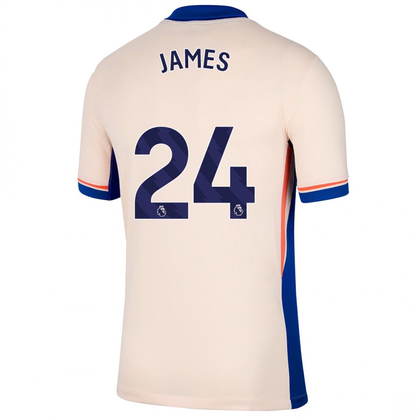 Naisten Reece James #24 Vaalea Beige Vieraspaita 2024/25 Lyhythihainen Paita T-Paita