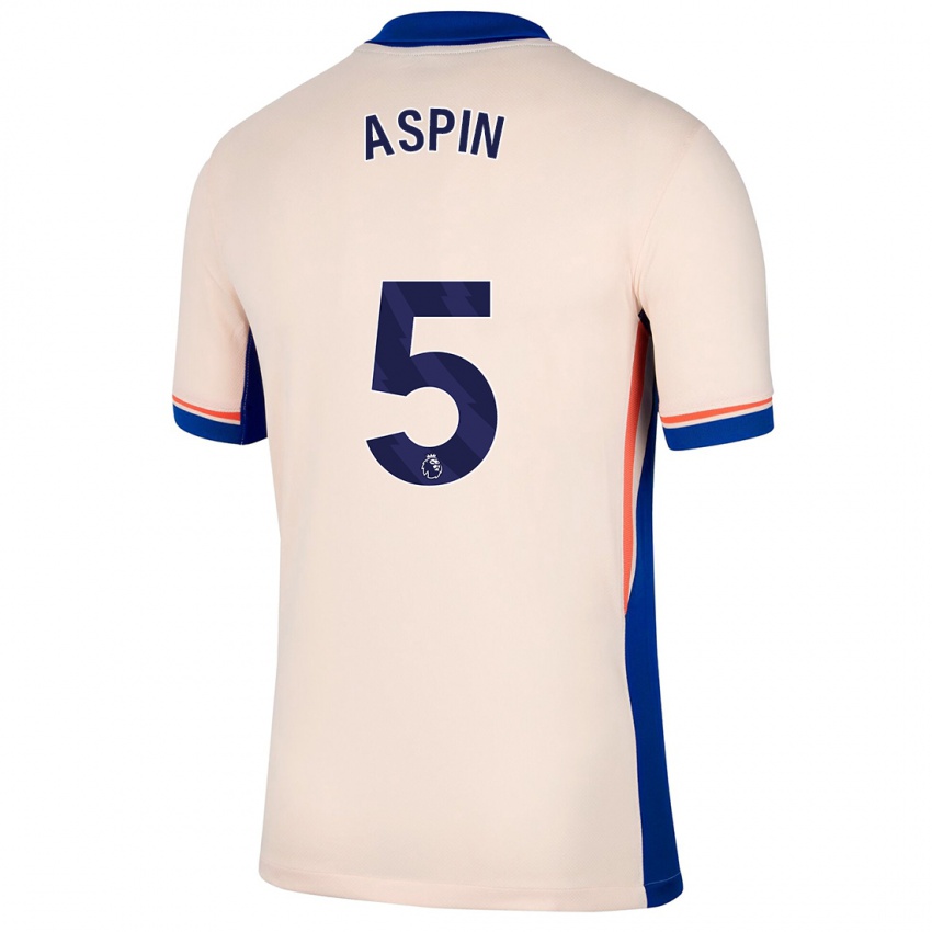 Naisten Brooke Aspin #5 Vaalea Beige Vieraspaita 2024/25 Lyhythihainen Paita T-Paita