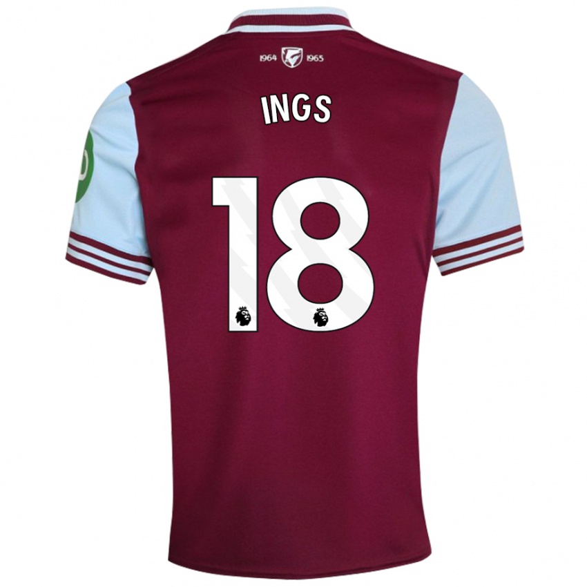 Lapset Danny Ings #18 Tummanpunainen Kotipaita 2024/25 Lyhythihainen Paita T-Paita