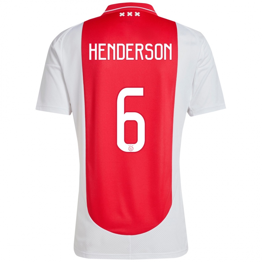 Lapset Jordan Henderson #6 Punainen Valkoinen Kotipaita 2024/25 Lyhythihainen Paita T-Paita