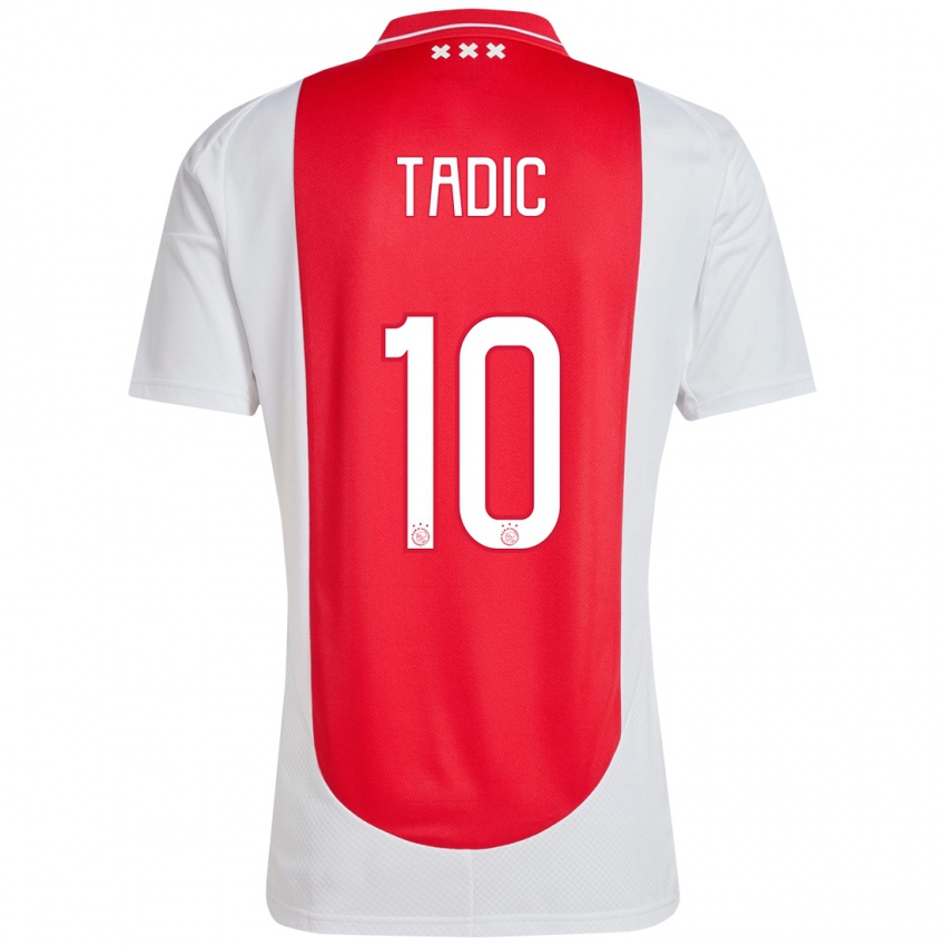 Lapset Dusan Tadic #10 Punainen Valkoinen Kotipaita 2024/25 Lyhythihainen Paita T-Paita