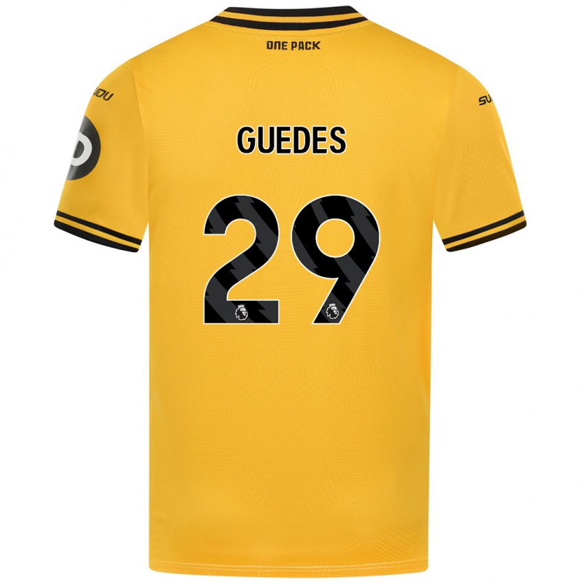 Lapset Goncalo Guedes #29 Keltainen Kotipaita 2024/25 Lyhythihainen Paita T-Paita