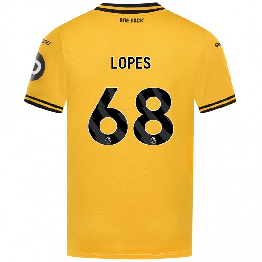 Lapset Leo Lopes #68 Keltainen Kotipaita 2024/25 Lyhythihainen Paita T-Paita