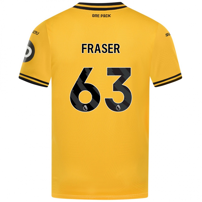 Lapset Nathan Fraser #63 Keltainen Kotipaita 2024/25 Lyhythihainen Paita T-Paita