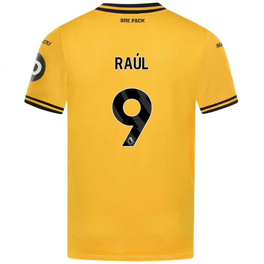 Lapset Raul Jimenez #9 Keltainen Kotipaita 2024/25 Lyhythihainen Paita T-Paita