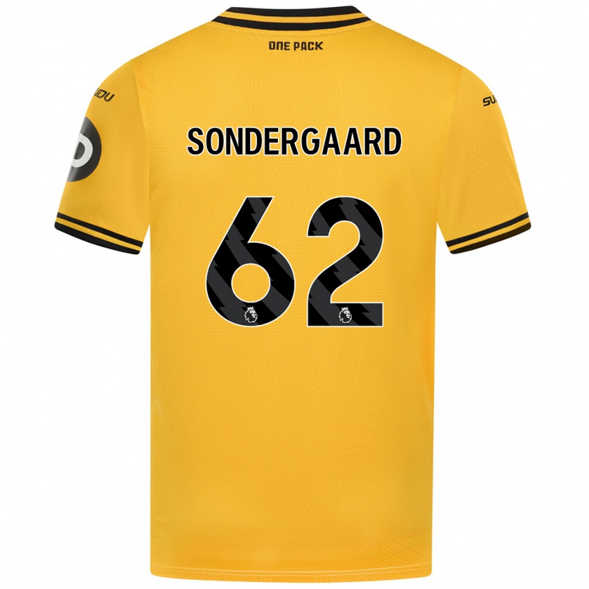 Lapset Andreas Sondergaard #62 Keltainen Kotipaita 2024/25 Lyhythihainen Paita T-Paita