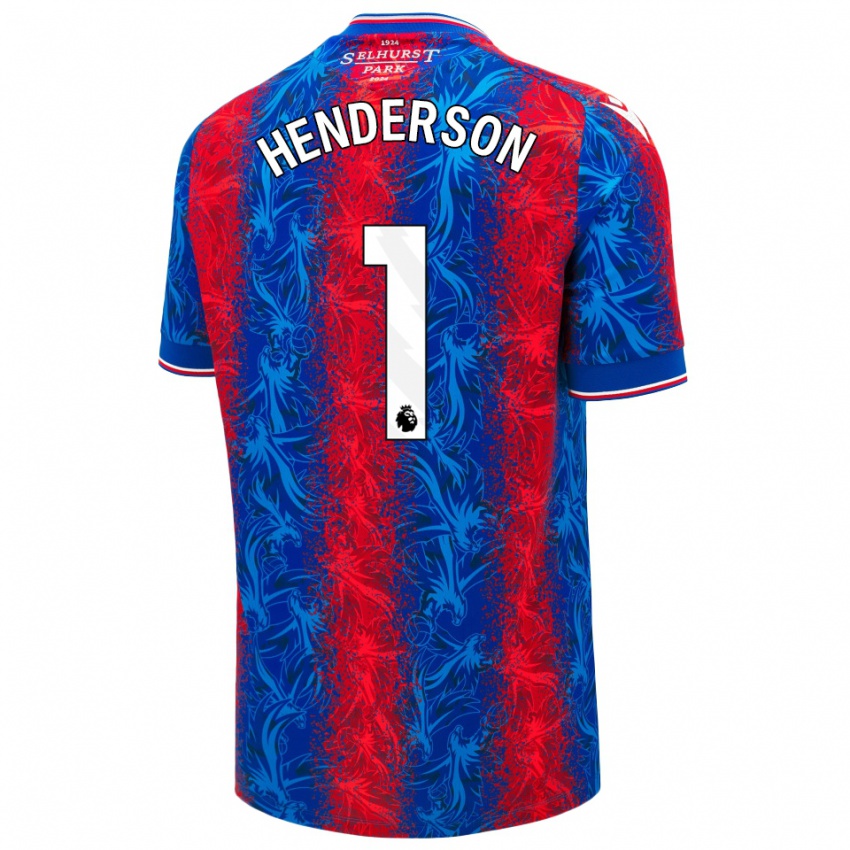 Lapset Dean Henderson #1 Punaiset Siniset Raidat Kotipaita 2024/25 Lyhythihainen Paita T-Paita